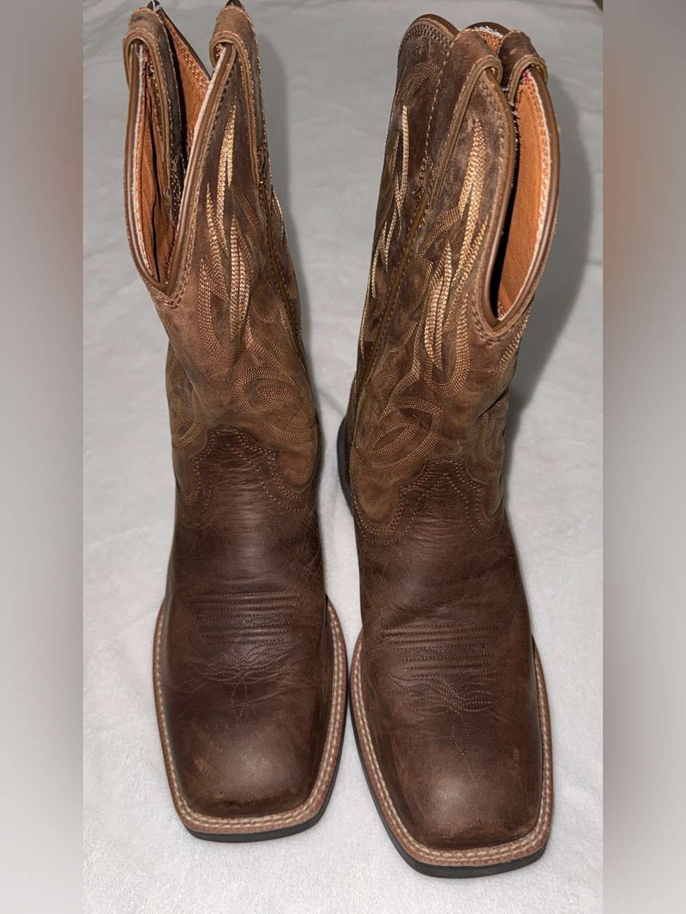 Justin Boots Men's Brown Western Stitch-Detail Cowboy Boots